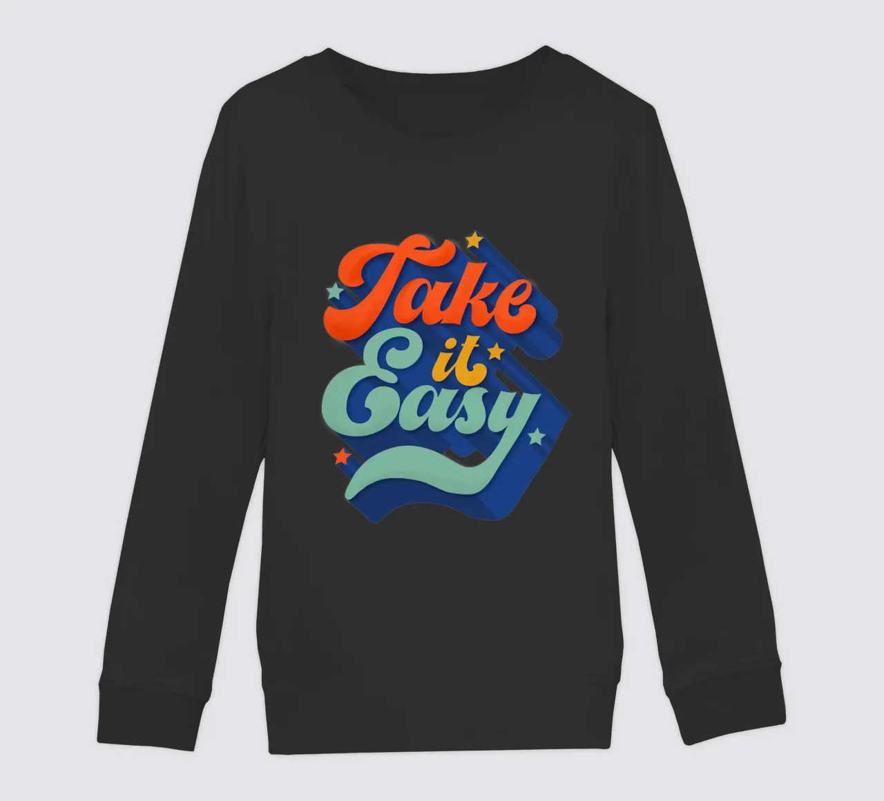 Take It Easy – Retro Typography Print felpa bambino da showmemars