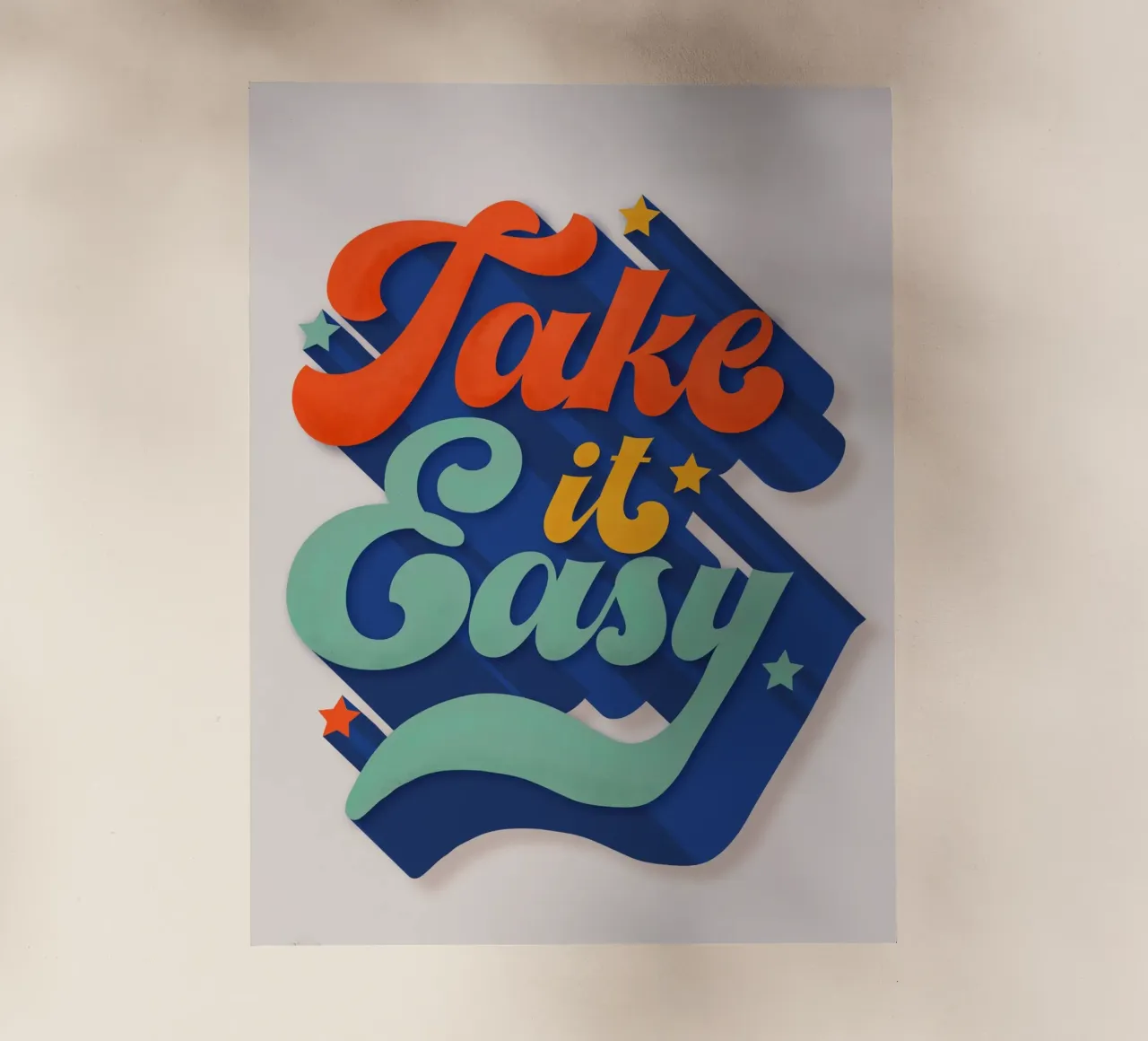 Take It Easy – Retro Typography Print pellicola backlit da showmemars