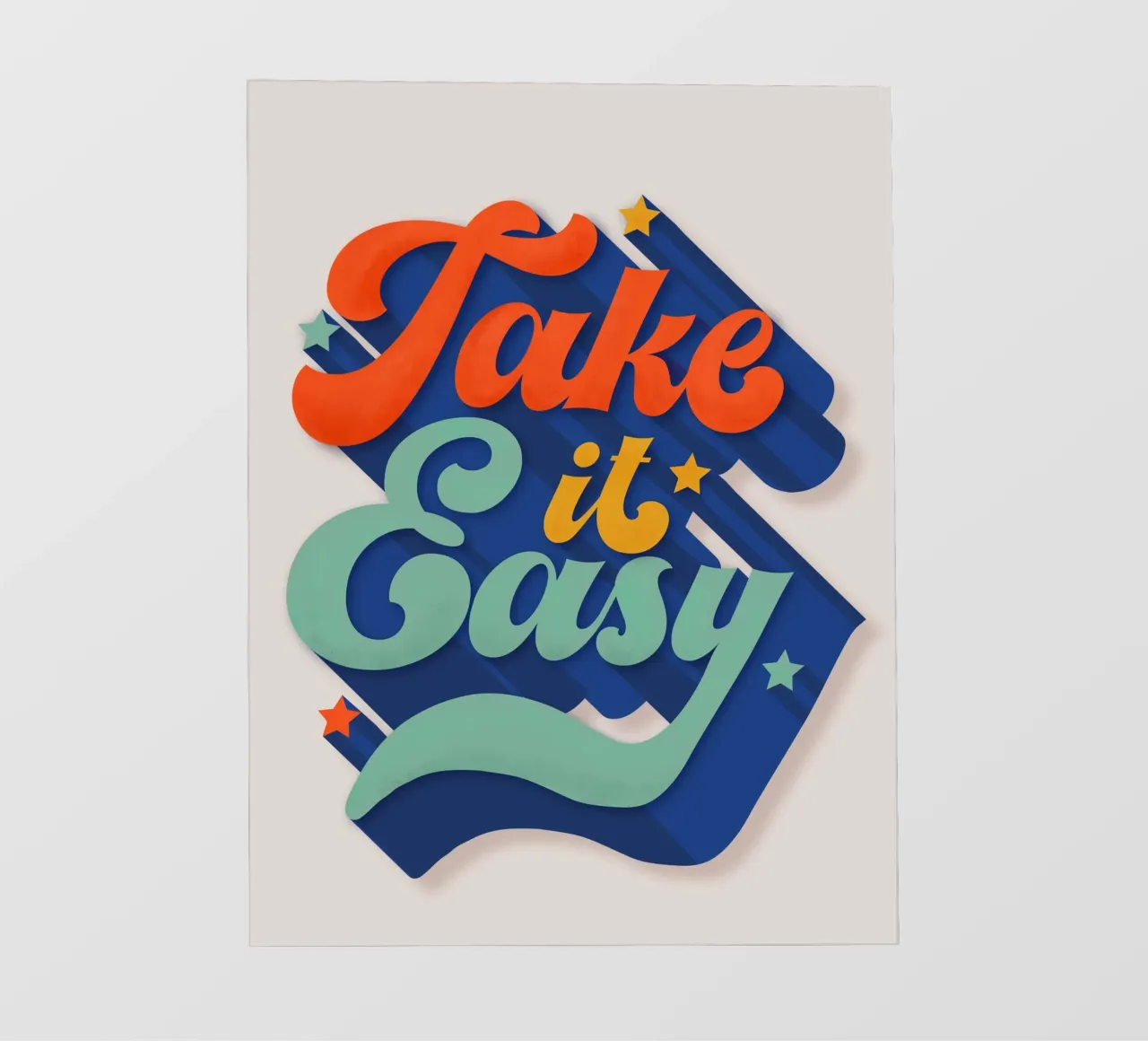 Take It Easy – Retro Typography Print pellicola backlit da showmemars