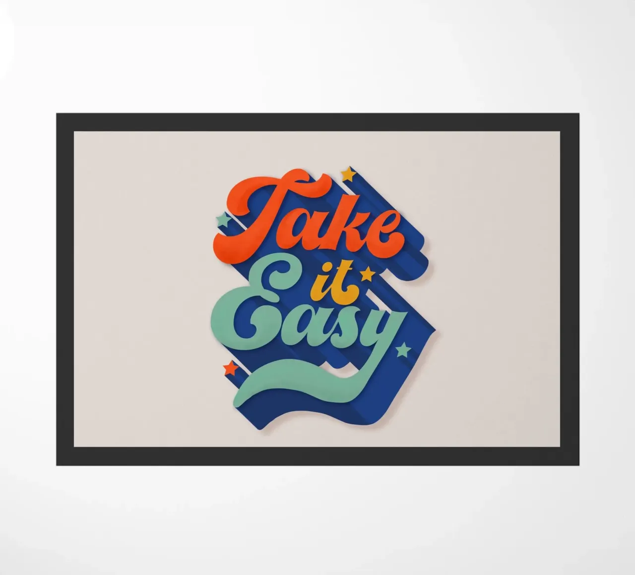Take It Easy – Retro Typography Print zerbino da showmemars
