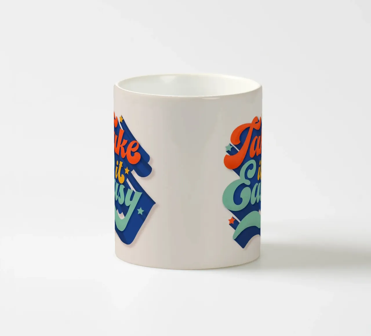 Take It Easy – Retro Typography Print tazza in ceramica da showmemars