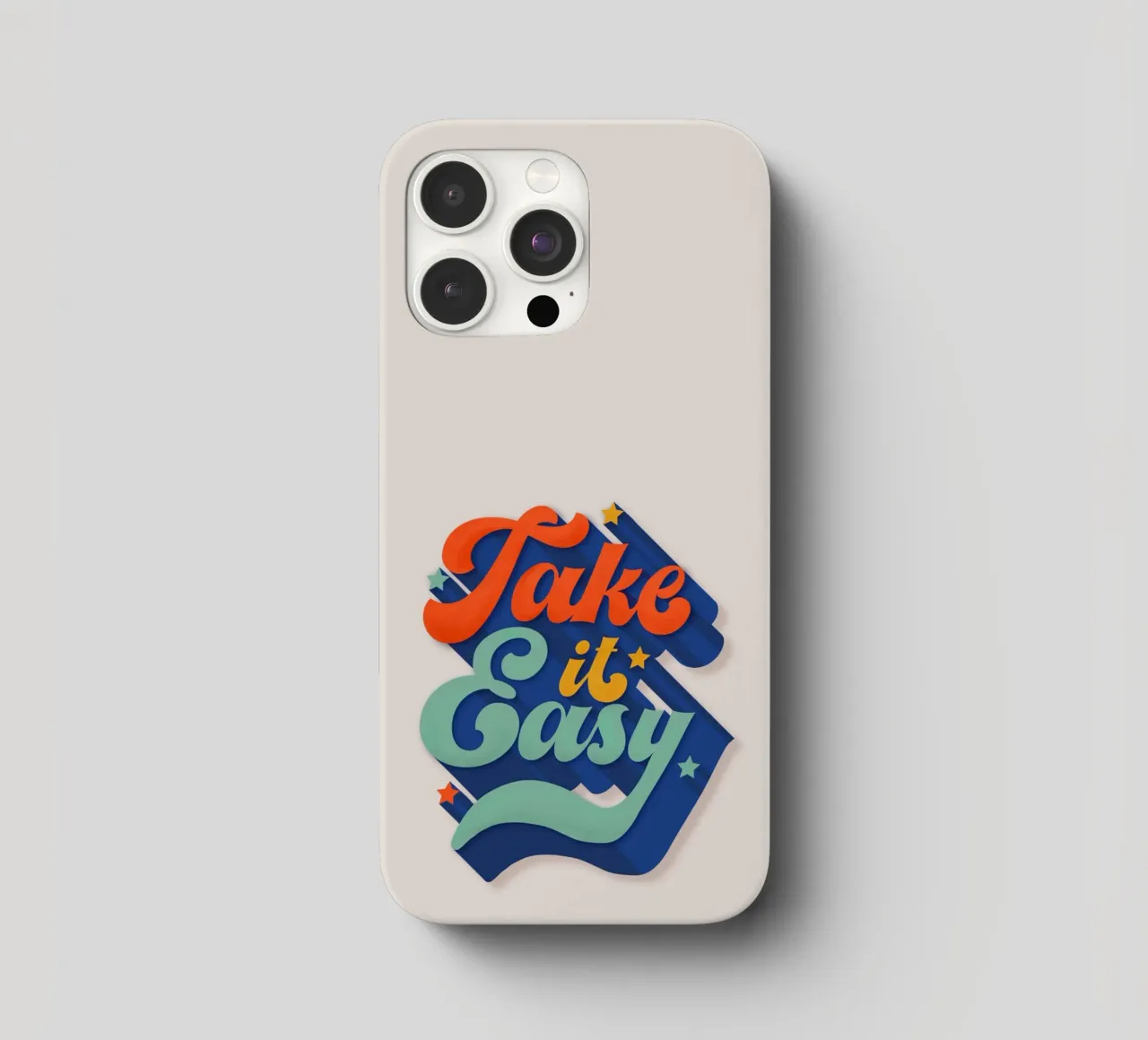 Take It Easy – Retro Typography Print cover iphone da showmemars