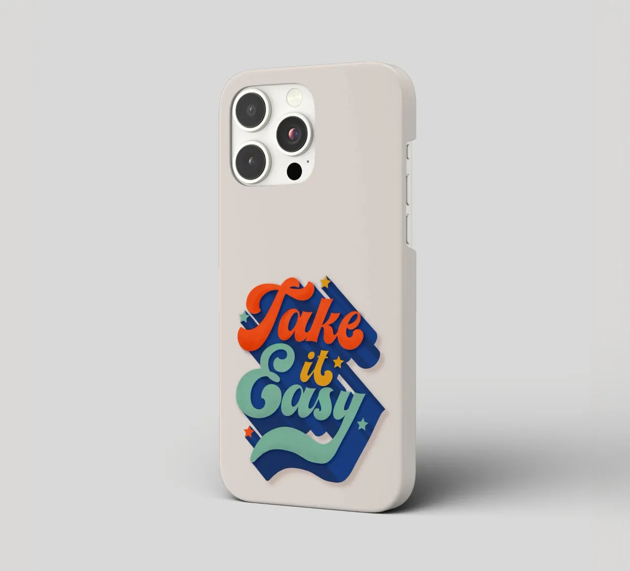 Take It Easy – Retro Typography Print cover iphone da showmemars