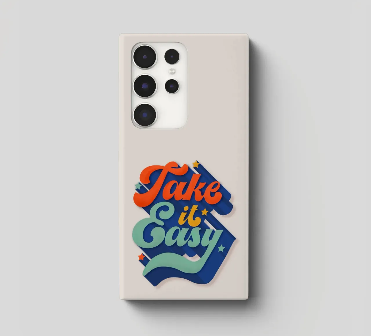 Take It Easy – Retro Typography Print cover samsung da showmemars