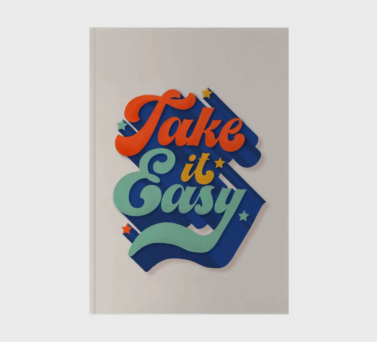 Take It Easy – Retro Typography Print diario da showmemars