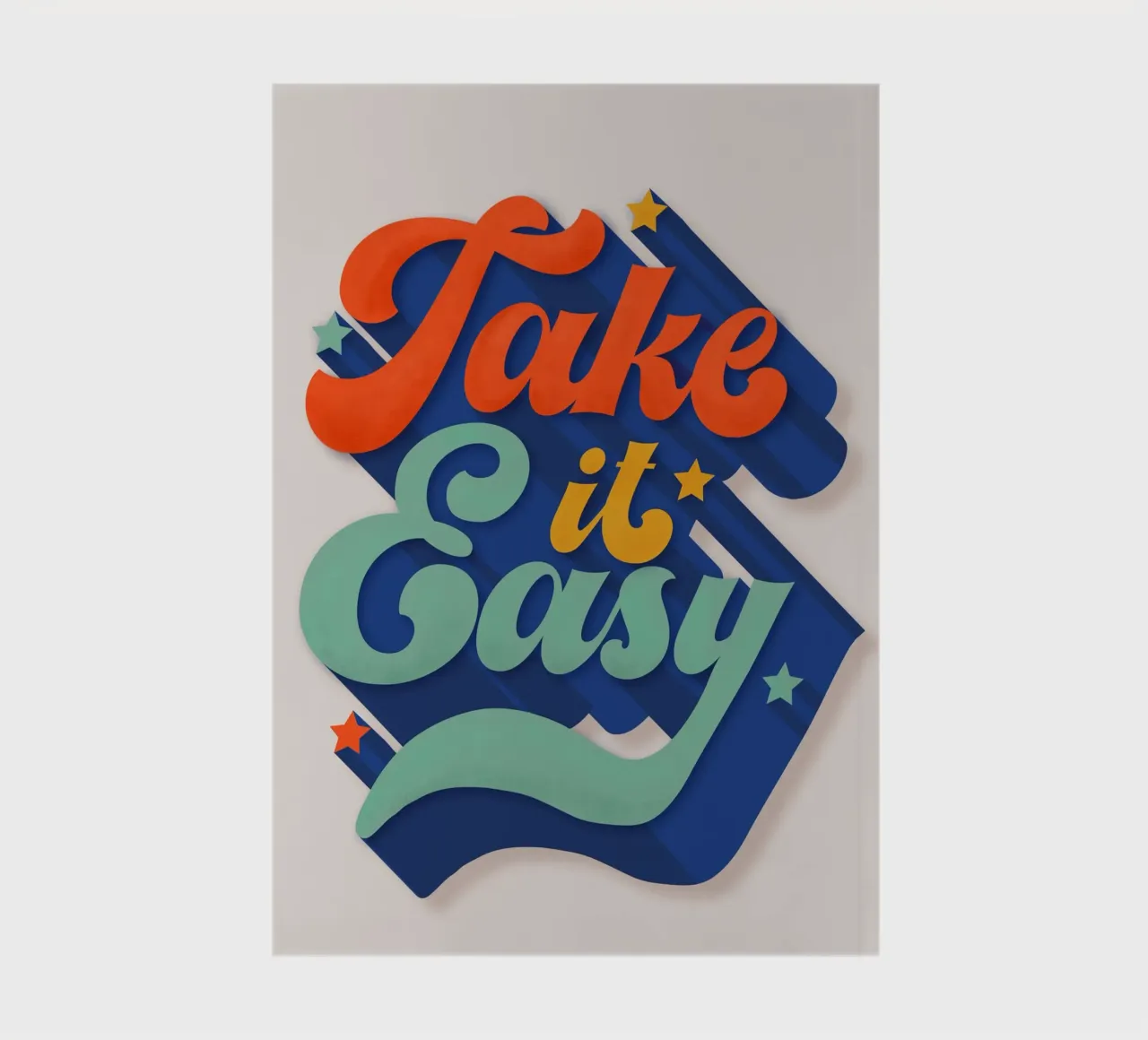Take It Easy – Retro Typography Print diario da showmemars
