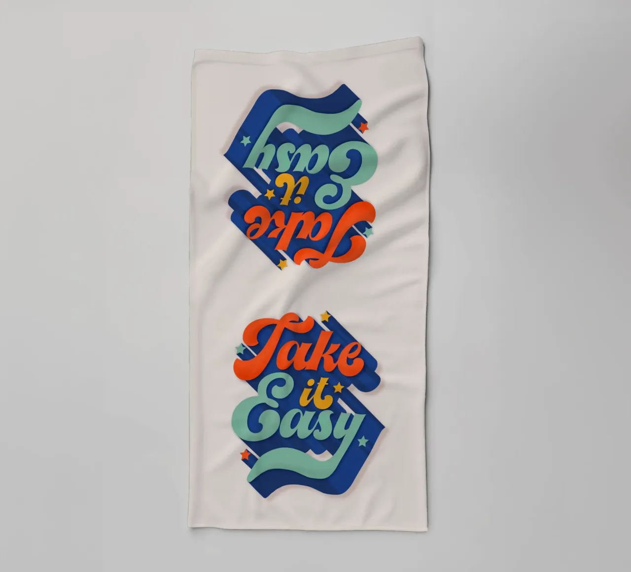 Take It Easy – Retro Typography Print asciugamano da bagno da showmemars