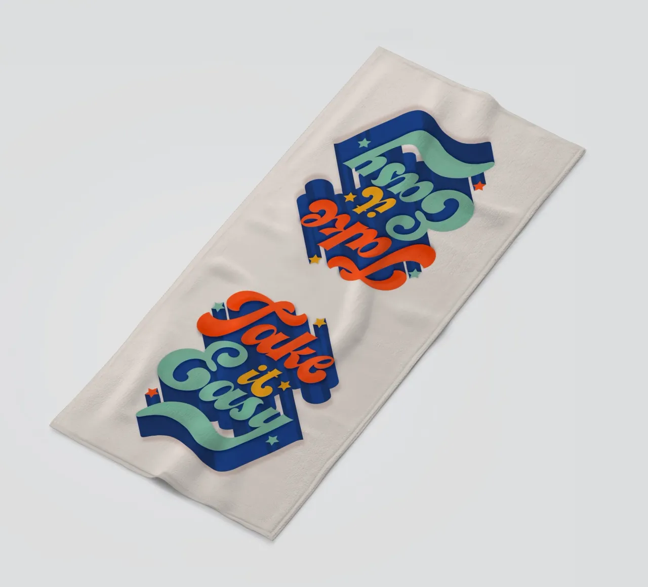 Take It Easy – Retro Typography Print telo mare da showmemars