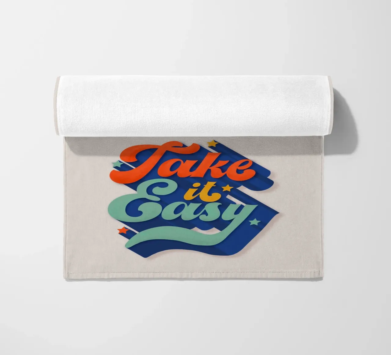 Take It Easy – Retro Typography Print telo mare da showmemars