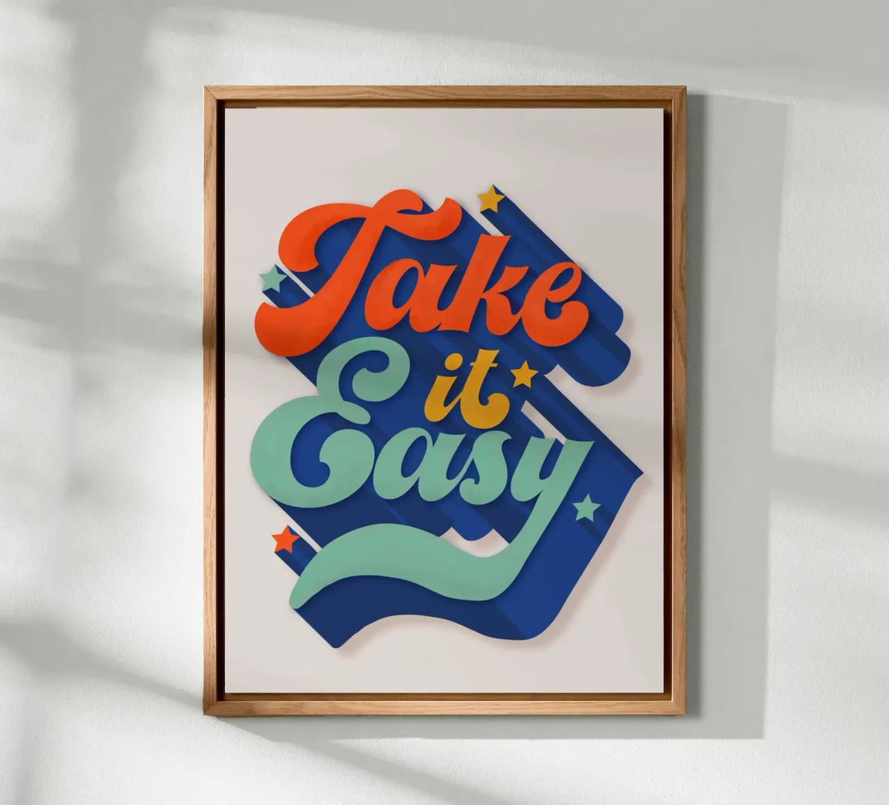 Take It Easy – Retro Typography Print alluminio dibond da showmemars