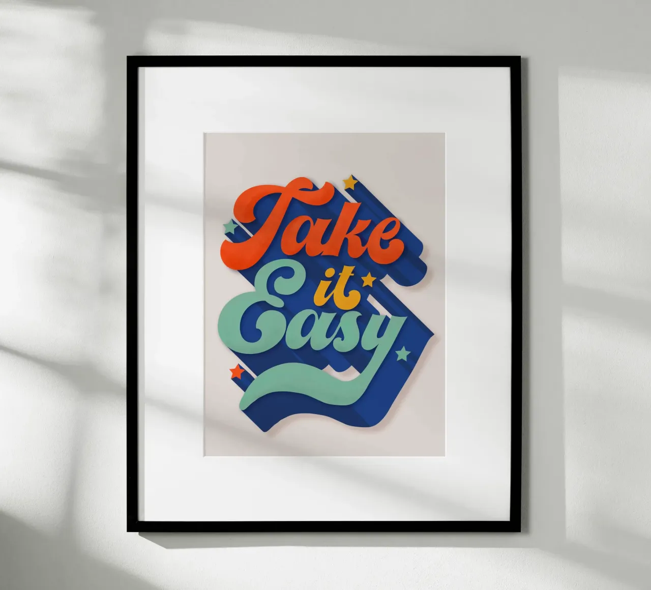 Take It Easy – Retro Typography Print carta hahnemühle da showmemars