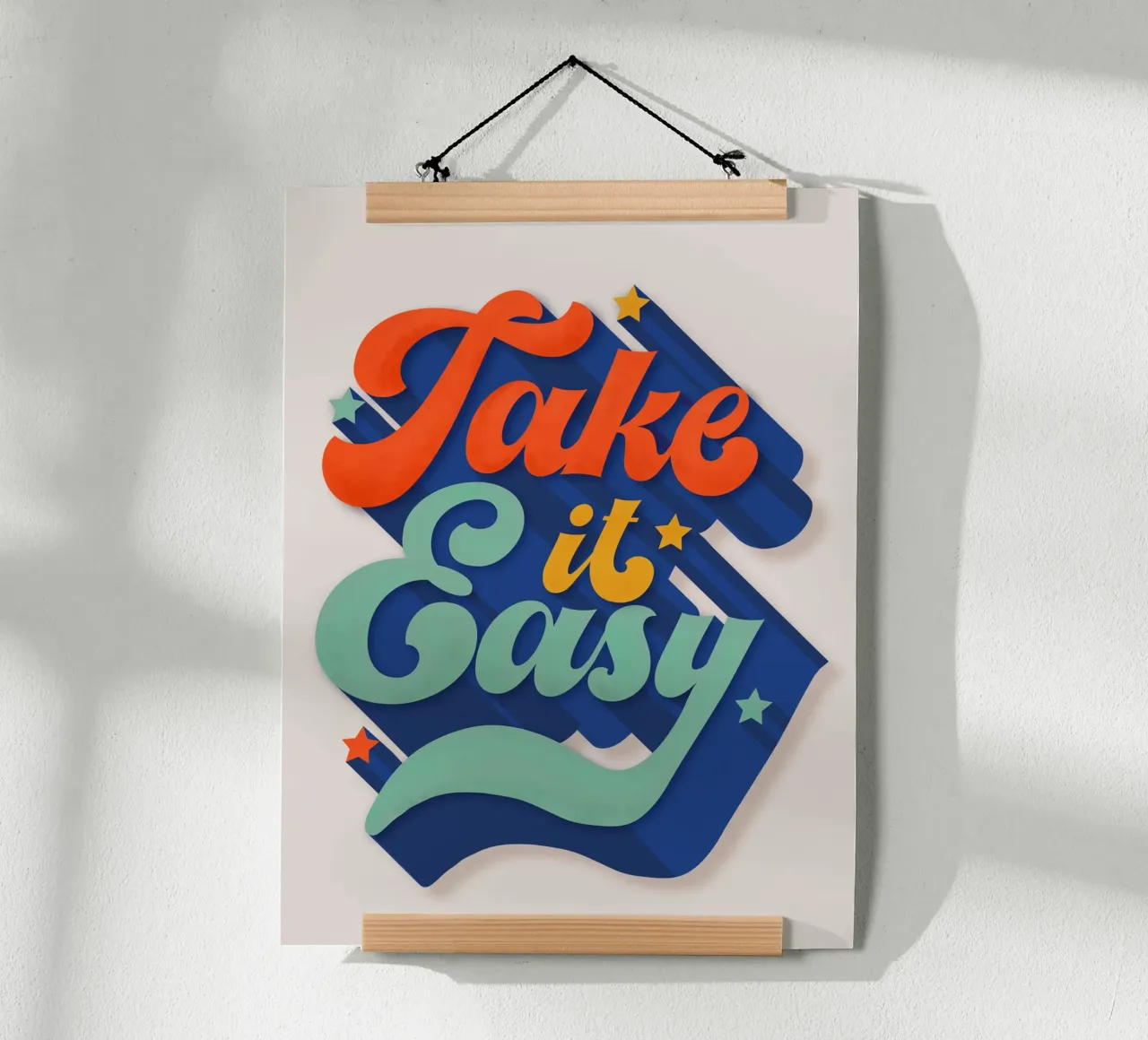 Take It Easy – Retro Typography Print carta hahnemühle da showmemars