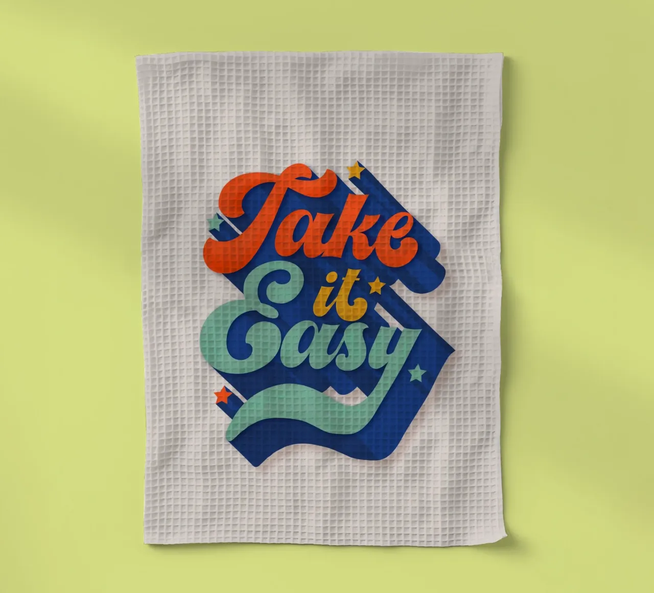 Take It Easy – Retro Typography Print canovaccio da cucina da showmemars