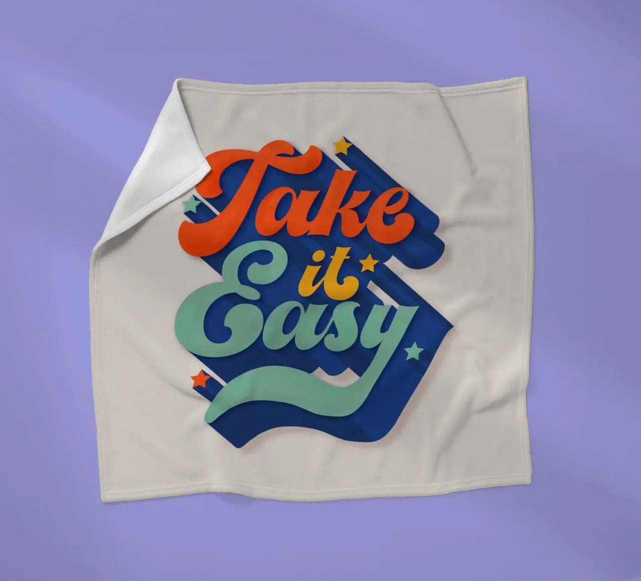 Take It Easy – Retro Typography Print coperta in pile da showmemars