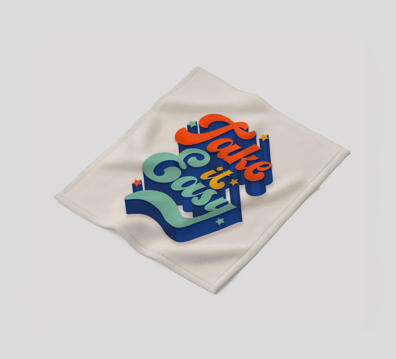 Take It Easy – Retro Typography Print coperta in pile da showmemars