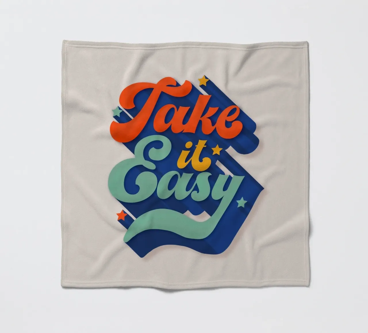Take It Easy – Retro Typography Print coperta in pile da showmemars