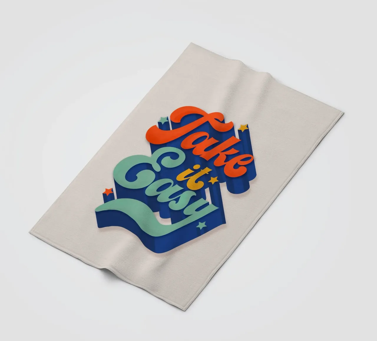 Take It Easy – Retro Typography Print coperta in pile da showmemars