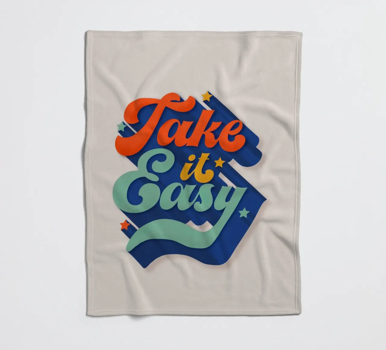 Take It Easy – Retro Typography Print coperta in pile da showmemars
