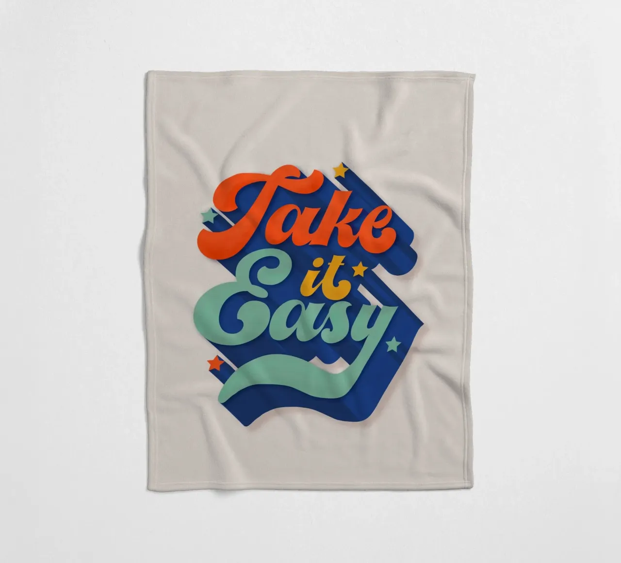 Take It Easy – Retro Typography Print coperta in pile da showmemars