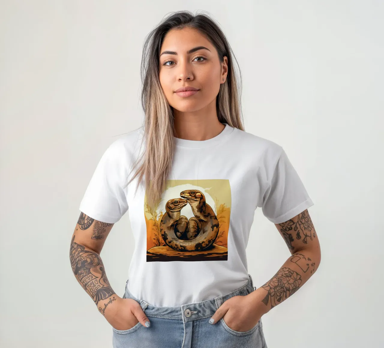 Duo di Boa Constrictor retrò t-shirt da Funny Animals