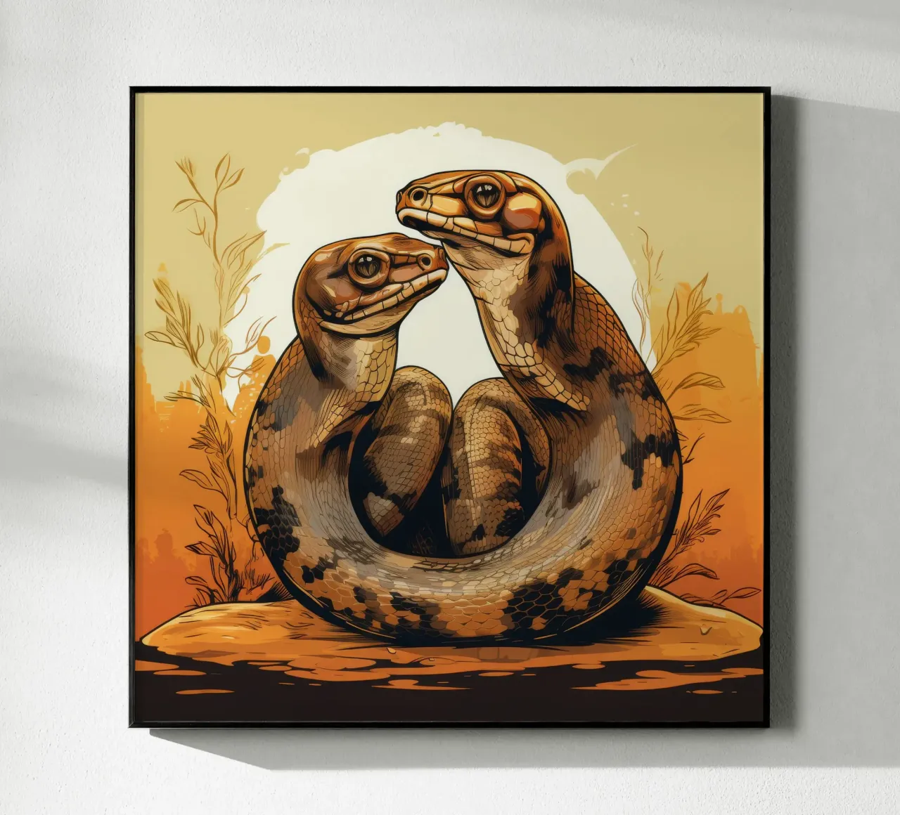 Duo di Boa Constrictor retrò plexiglass da Funny Animals