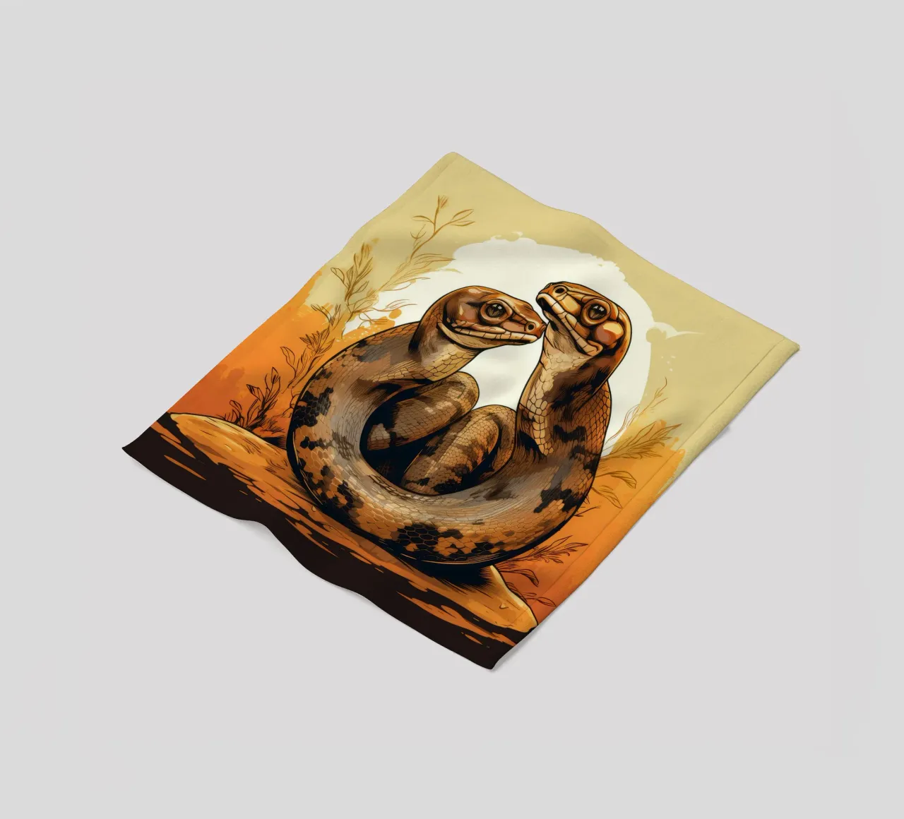 Duo di Boa Constrictor retrò coperta in pile da Funny Animals