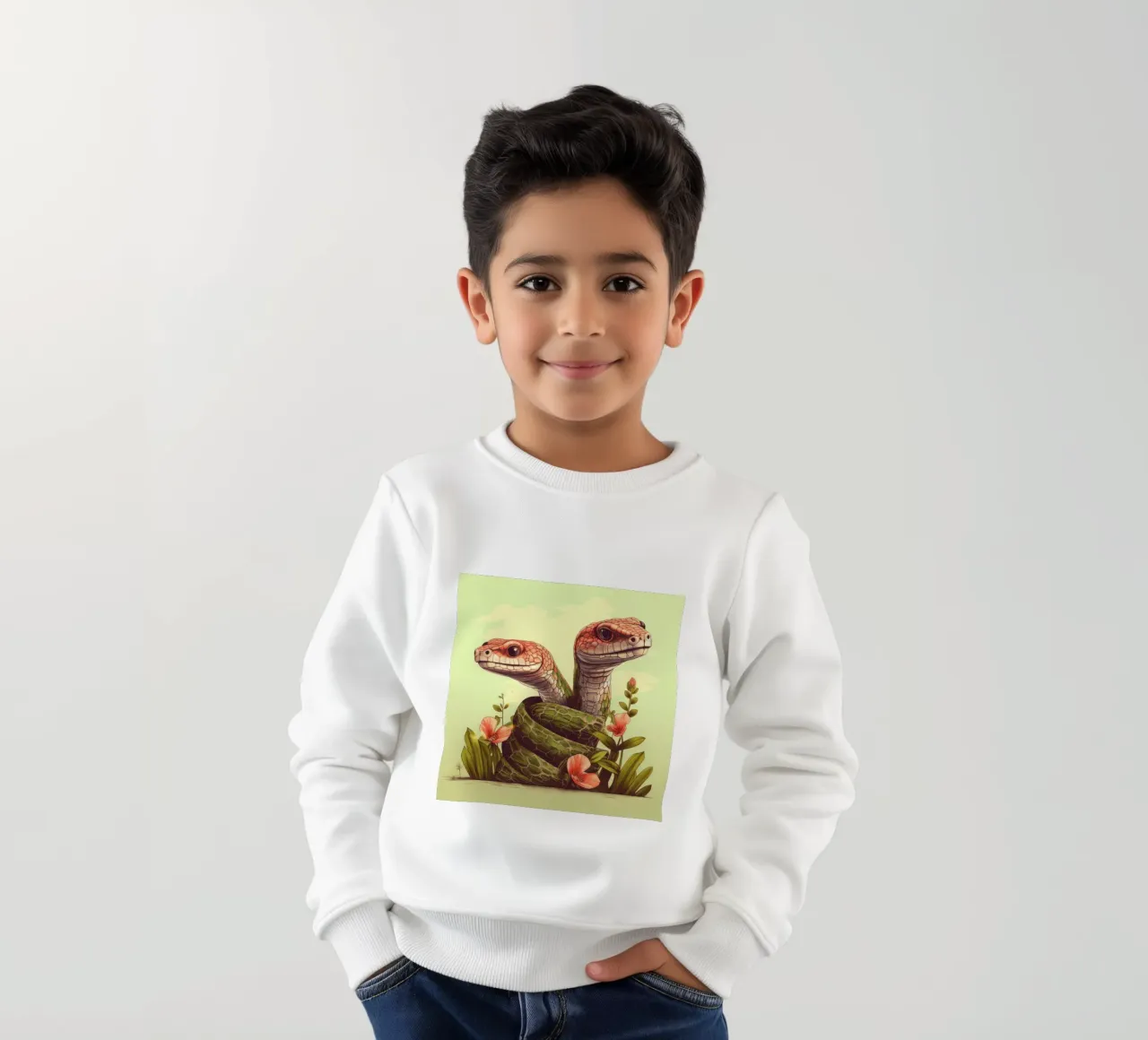 Duo di Boa Constrictor retrò felpa bambino da Funny Animals