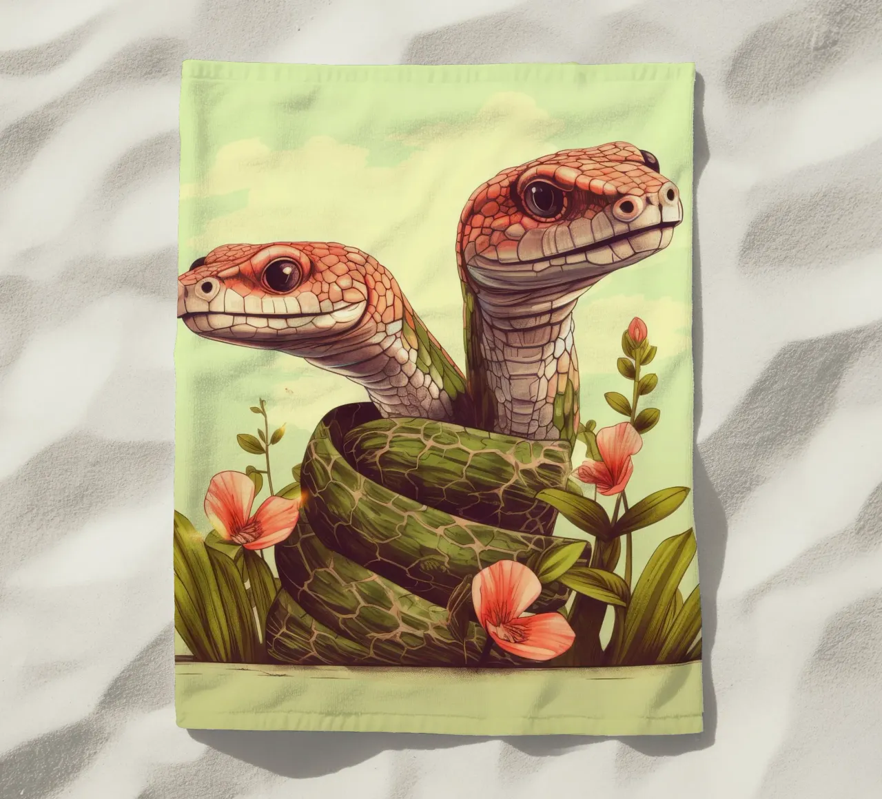 Duo di Boa Constrictor retrò telo mare da Funny Animals