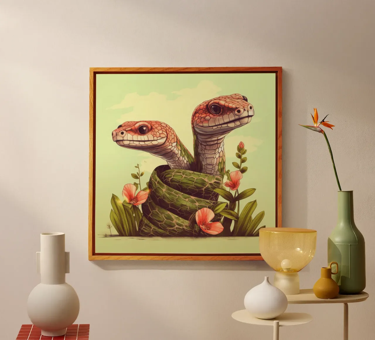 Duo di Boa Constrictor retrò plexiglass da Funny Animals