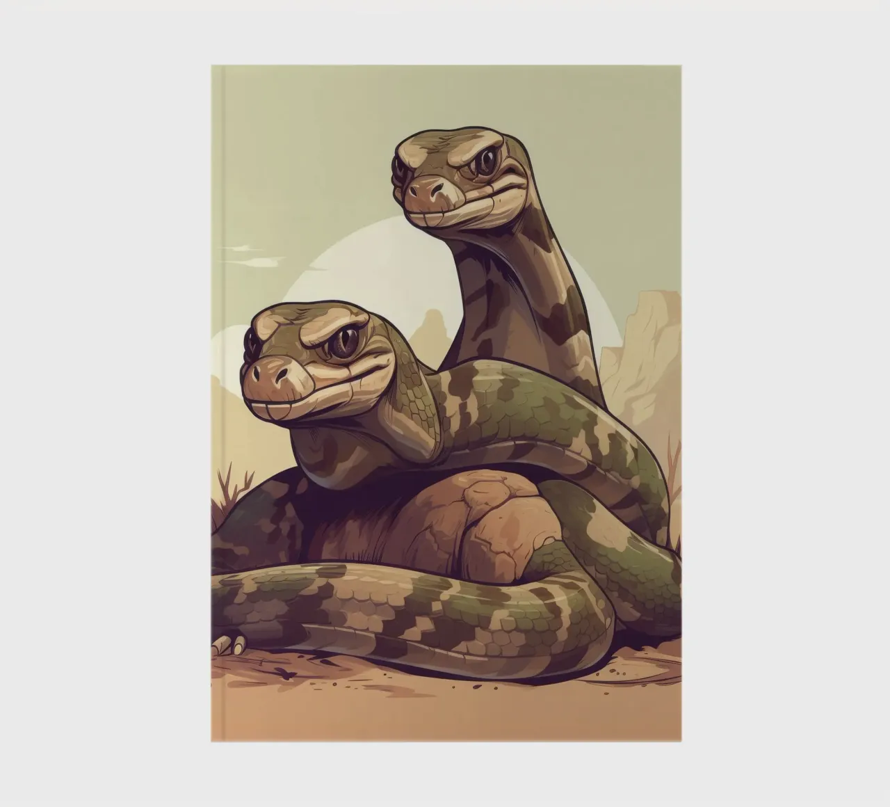 Retro Boa Constrictor Duo notebook by Funny Animals