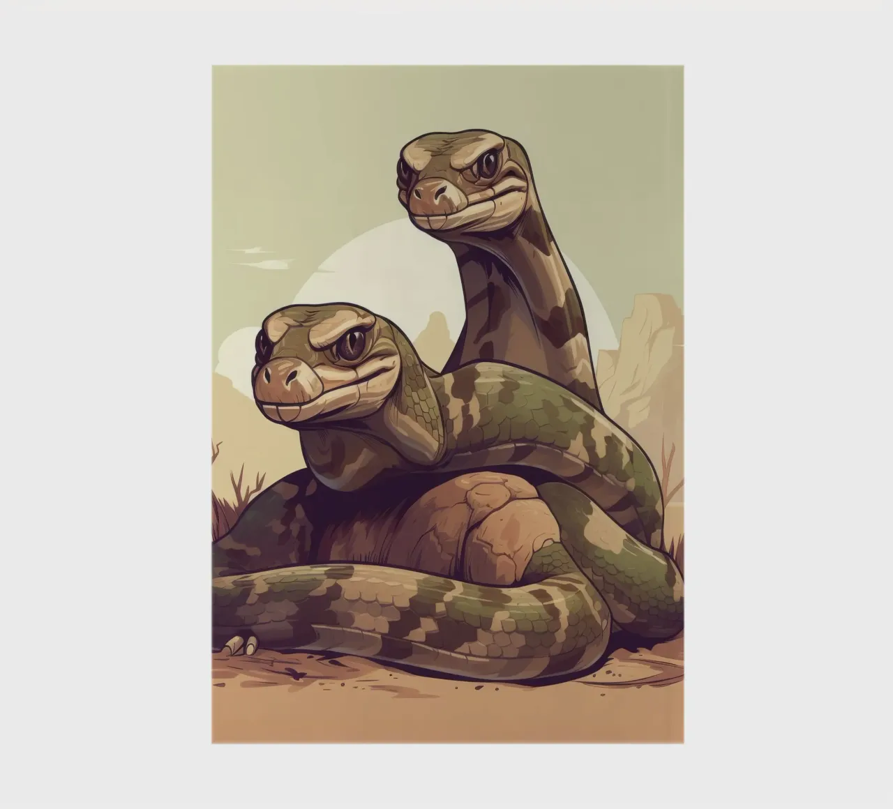 Retro Boa Constrictor Duo notebook by Funny Animals