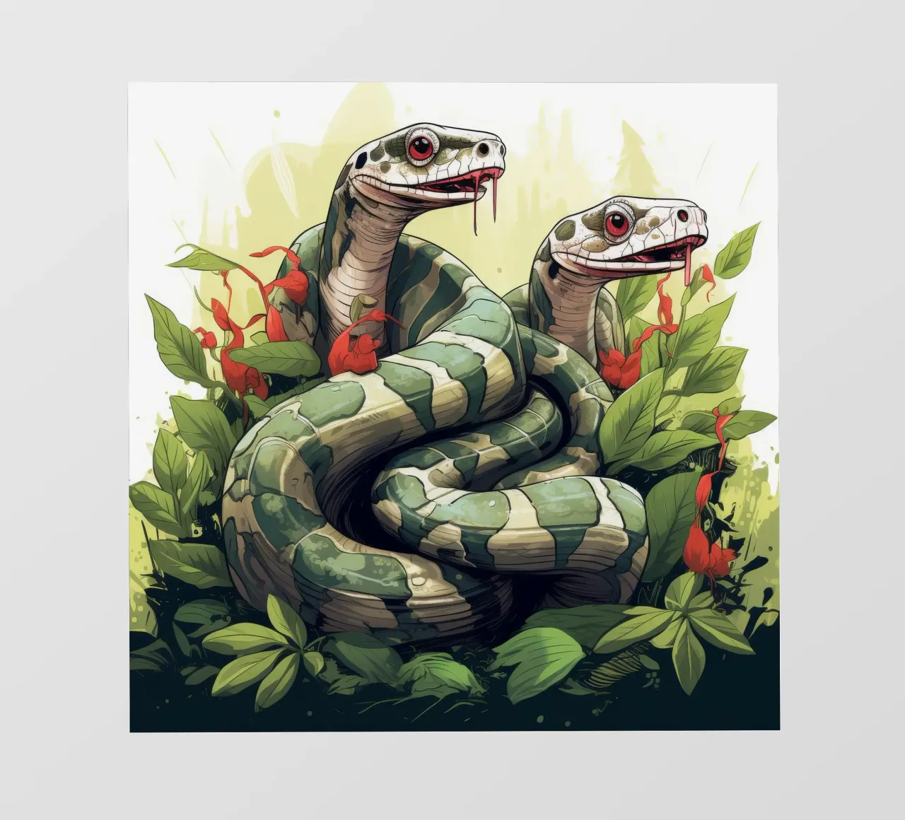 Cartoni animati retrò divertenti Boa Constrictors carino telo in pvc da Funny Animals