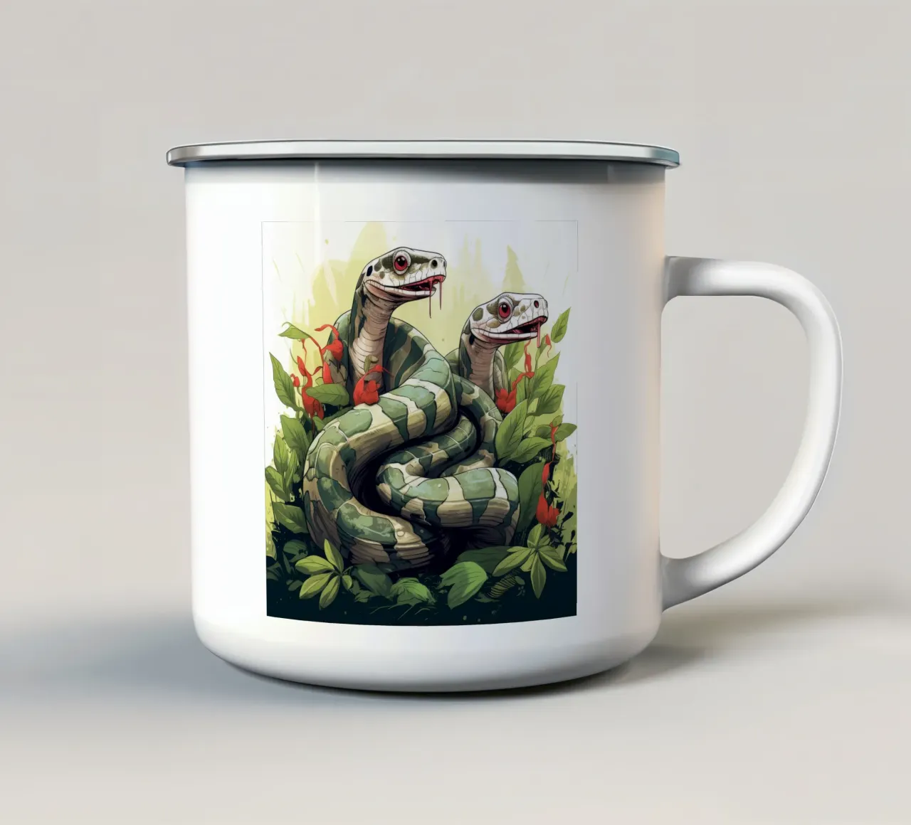 Cartoni animati retrò divertenti Boa Constrictors carino tazza in smalto da Funny Animals