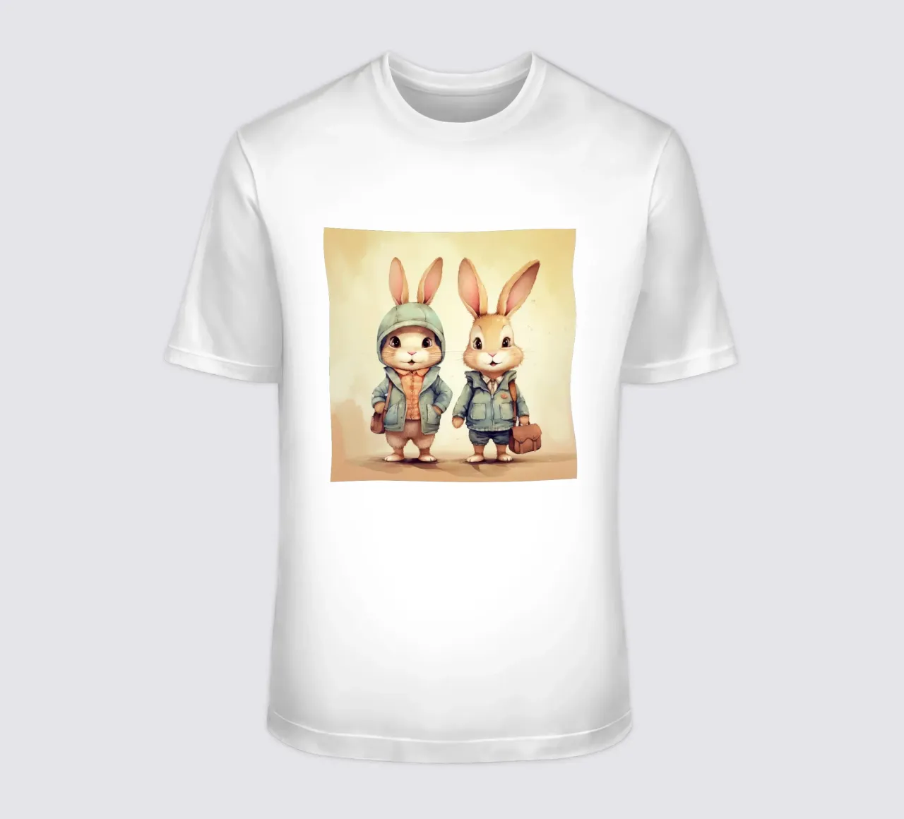 Retro Bunny Duo t-shirt by Funny Animals