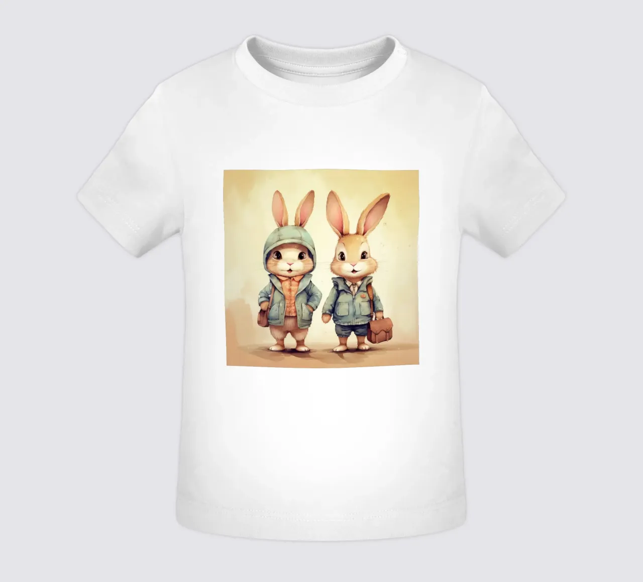 Retro Bunny Duo Baby T-Shirt von Funny Animals