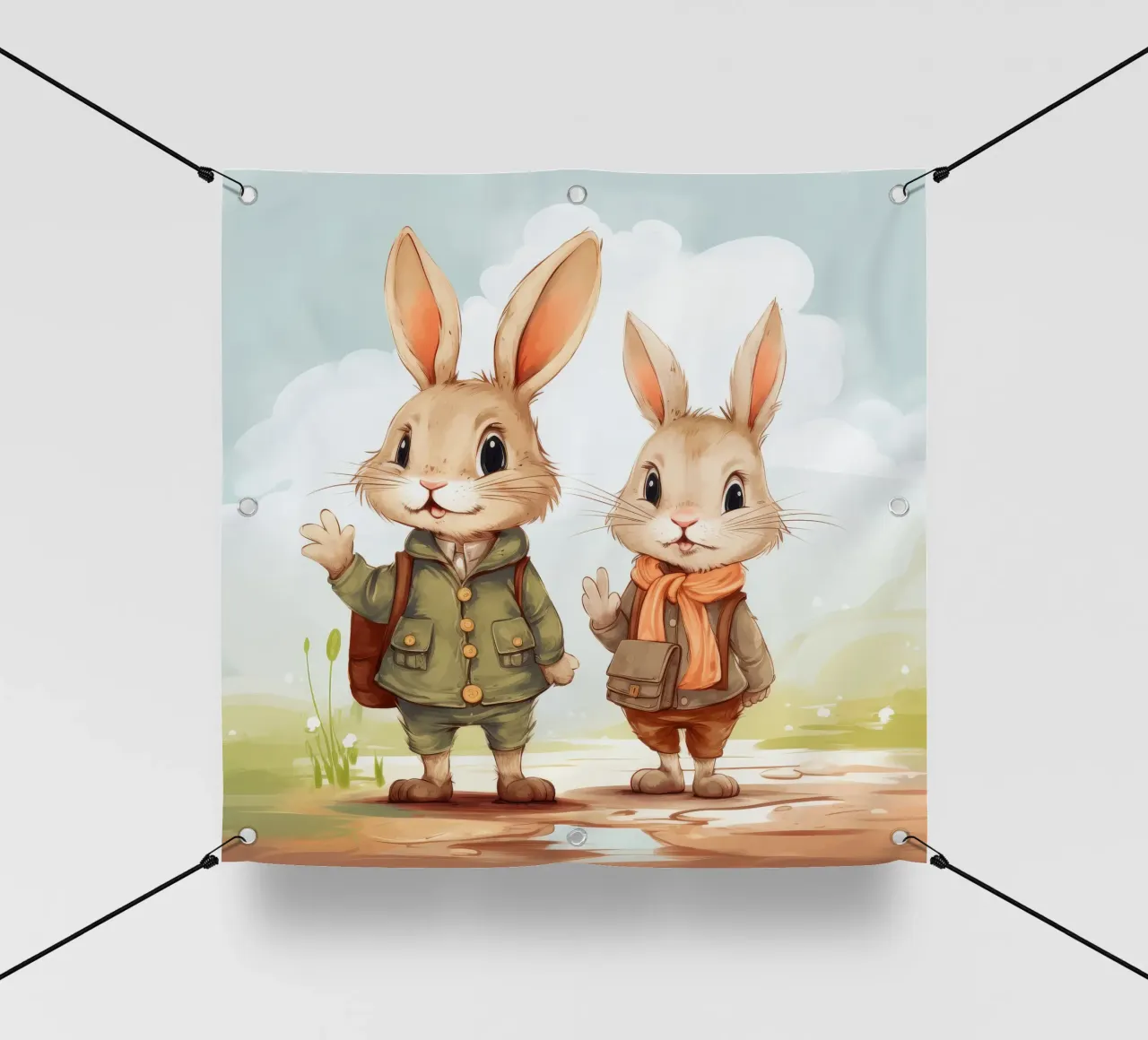 Retro Bunny Duo telo in pvc da Funny Animals