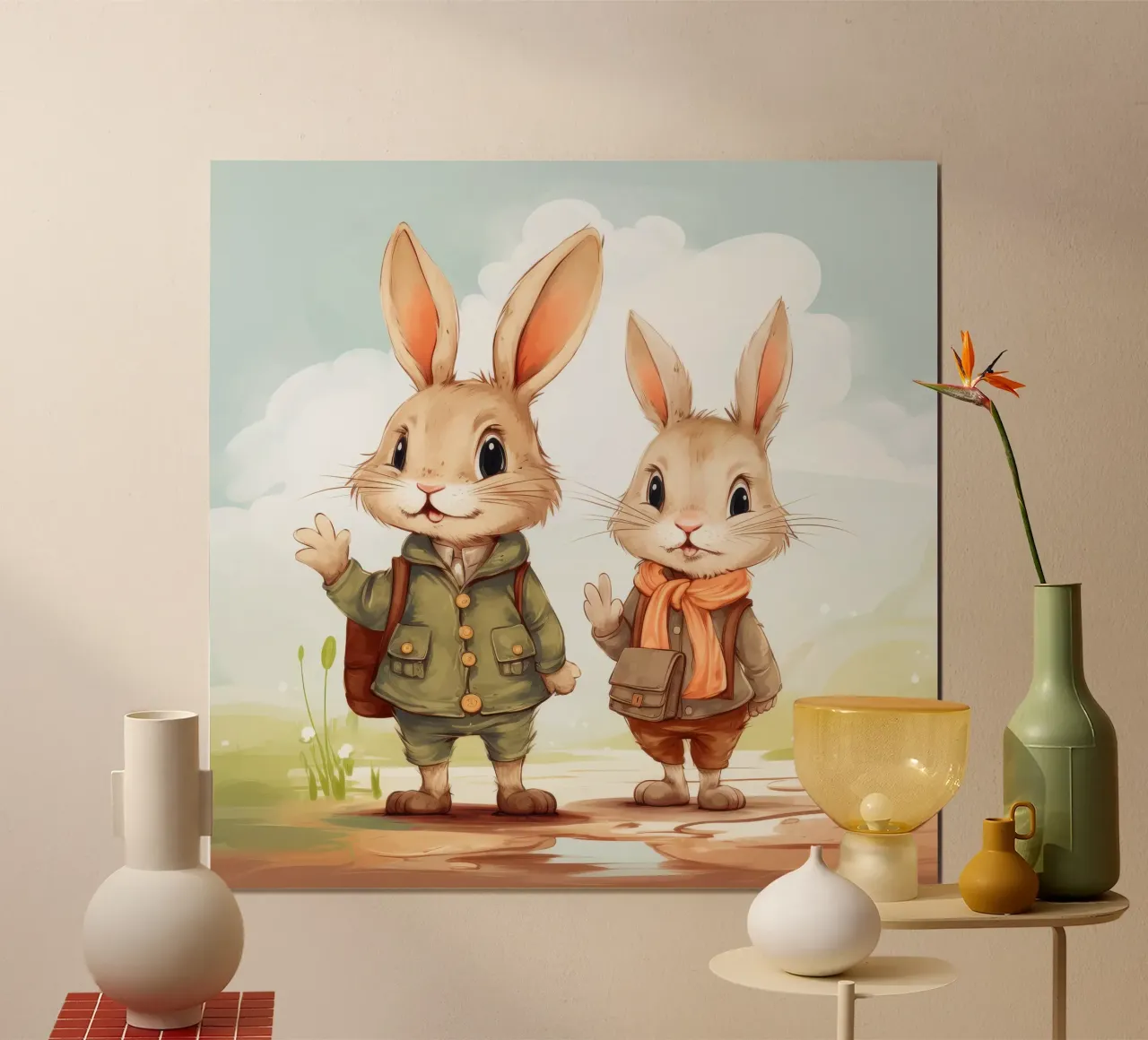 Retro Bunny Duo poster da Funny Animals