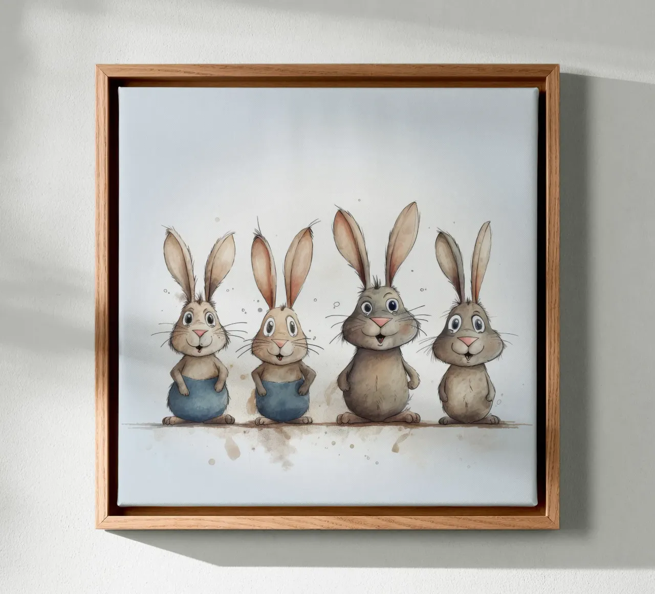 Retro konijnenbende canvas met Baklijst van Funny Animals