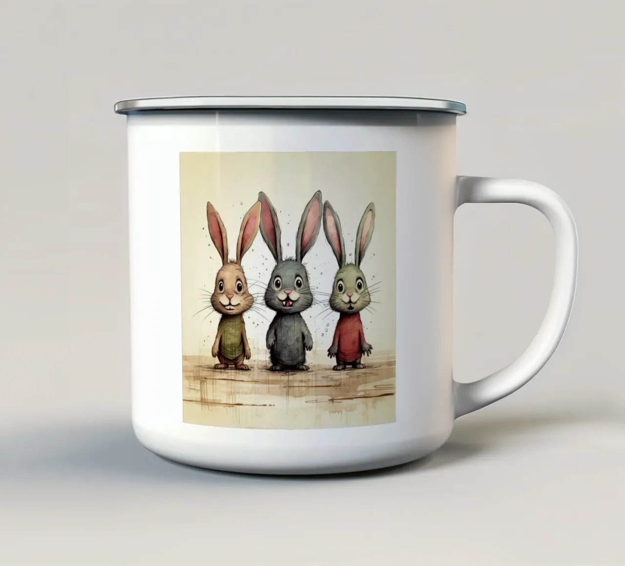 Retro Bunny Gang tazza in smalto da Funny Animals