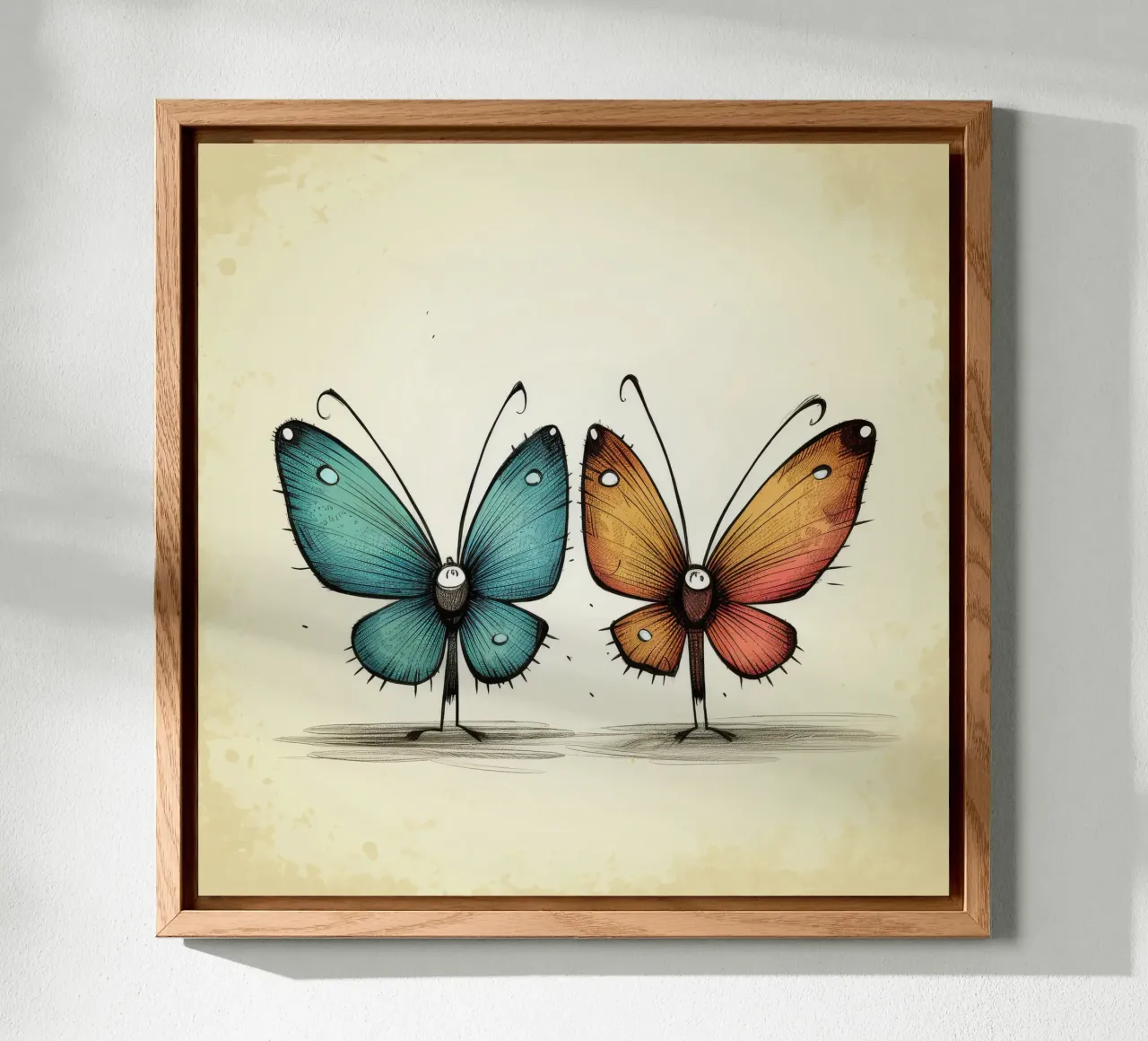 Retro Butterfly Duo alu-dibond by Funny Animals