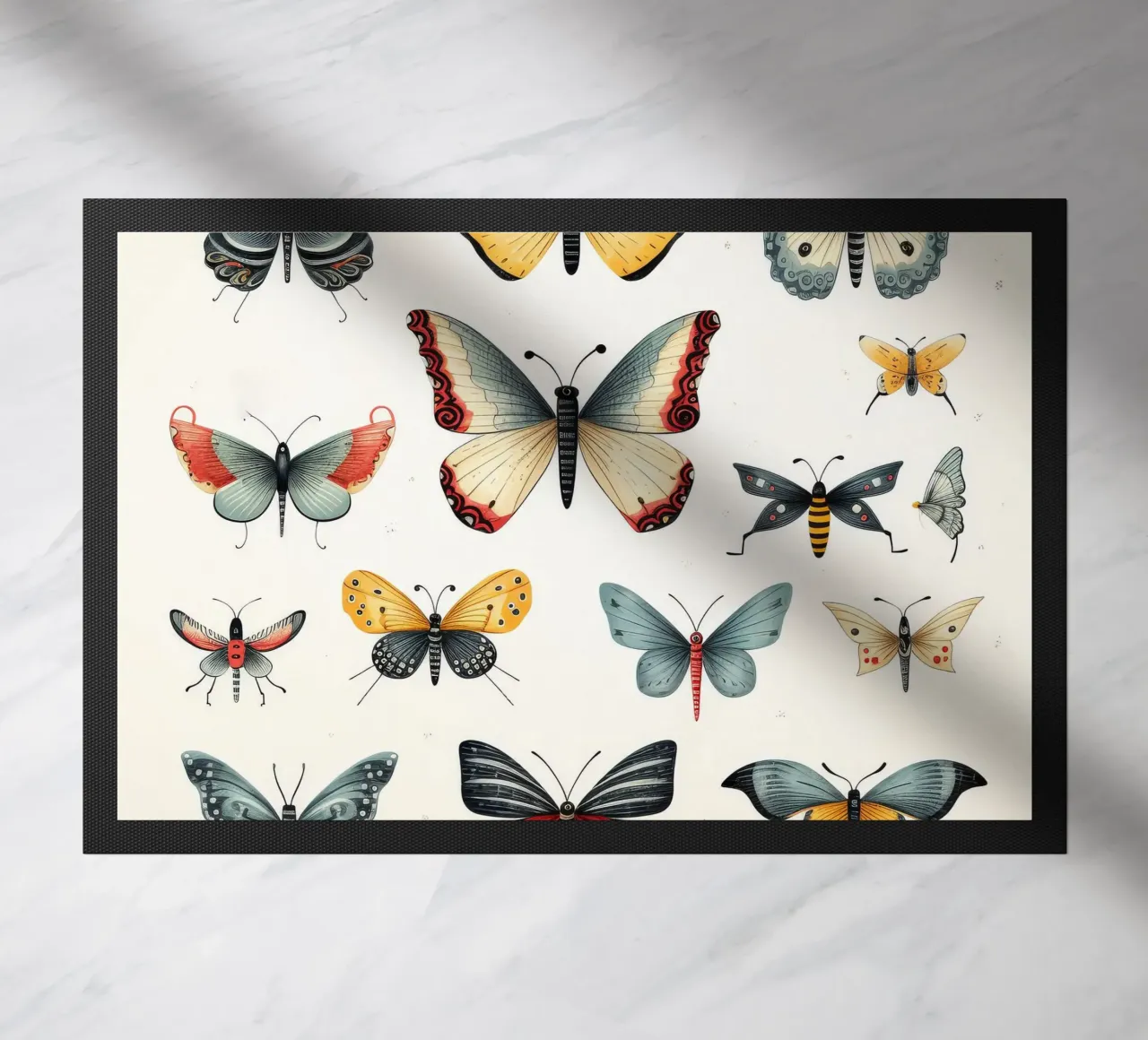 Cartoni animati retrò Funny Cute Butterflies zerbino da Funny Animals