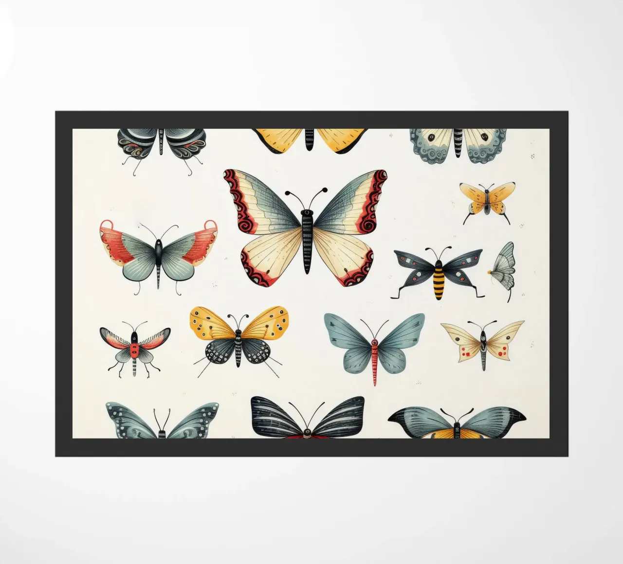 Cartoni animati retrò Funny Cute Butterflies zerbino da Funny Animals