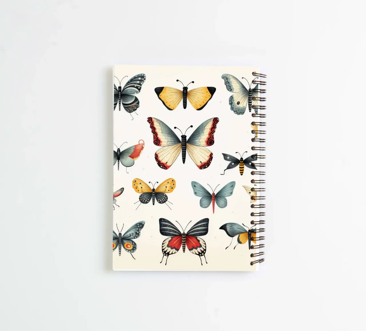 Dibujos animados retro divertidos de mariposas lindas cuaderno de espiral de Funny Animals