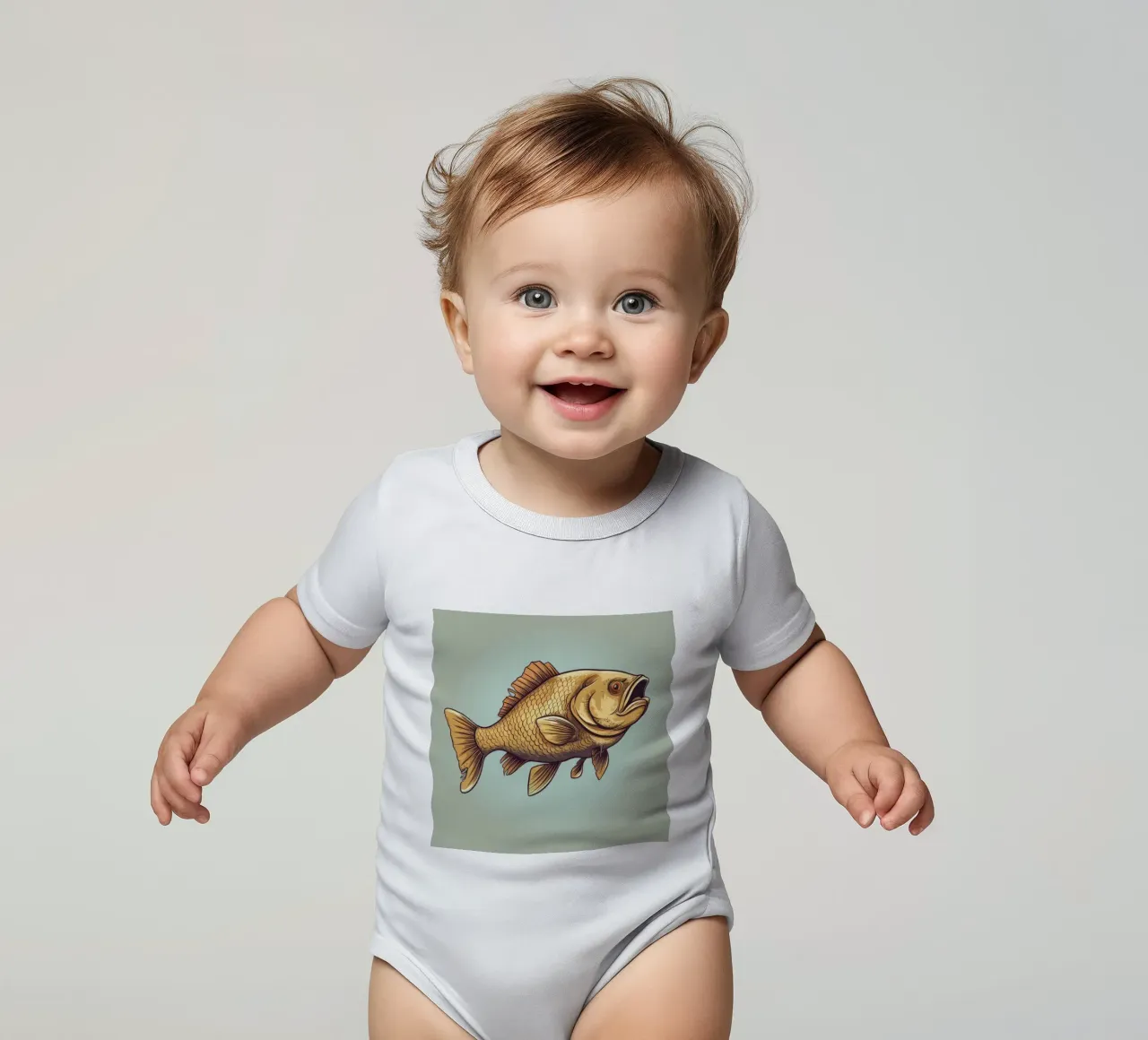 Carpa retrò body neonato maniche corte da Funny Animals
