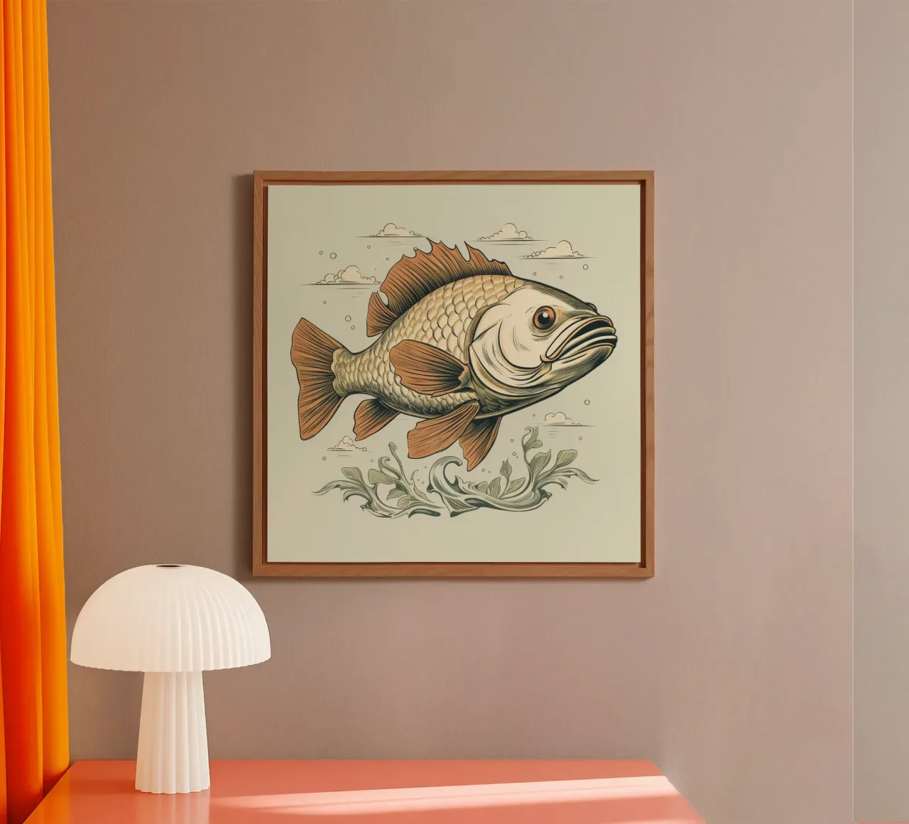 Carpa retrò alluminio dibond da Funny Animals