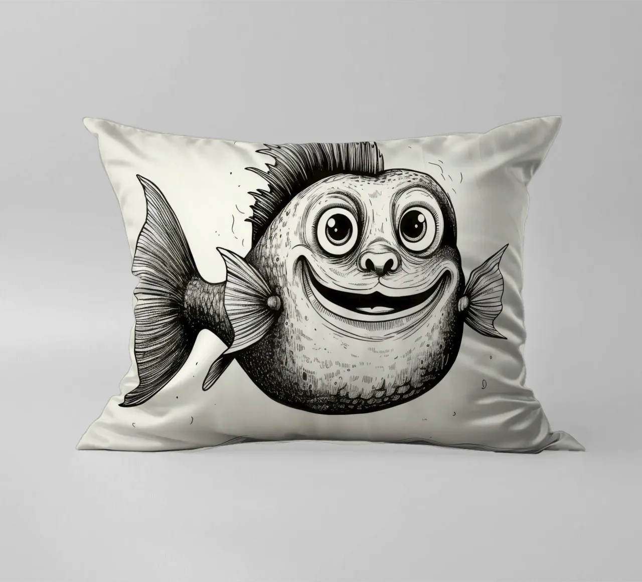 Pesce gatto retrò cuscino da Funny Animals