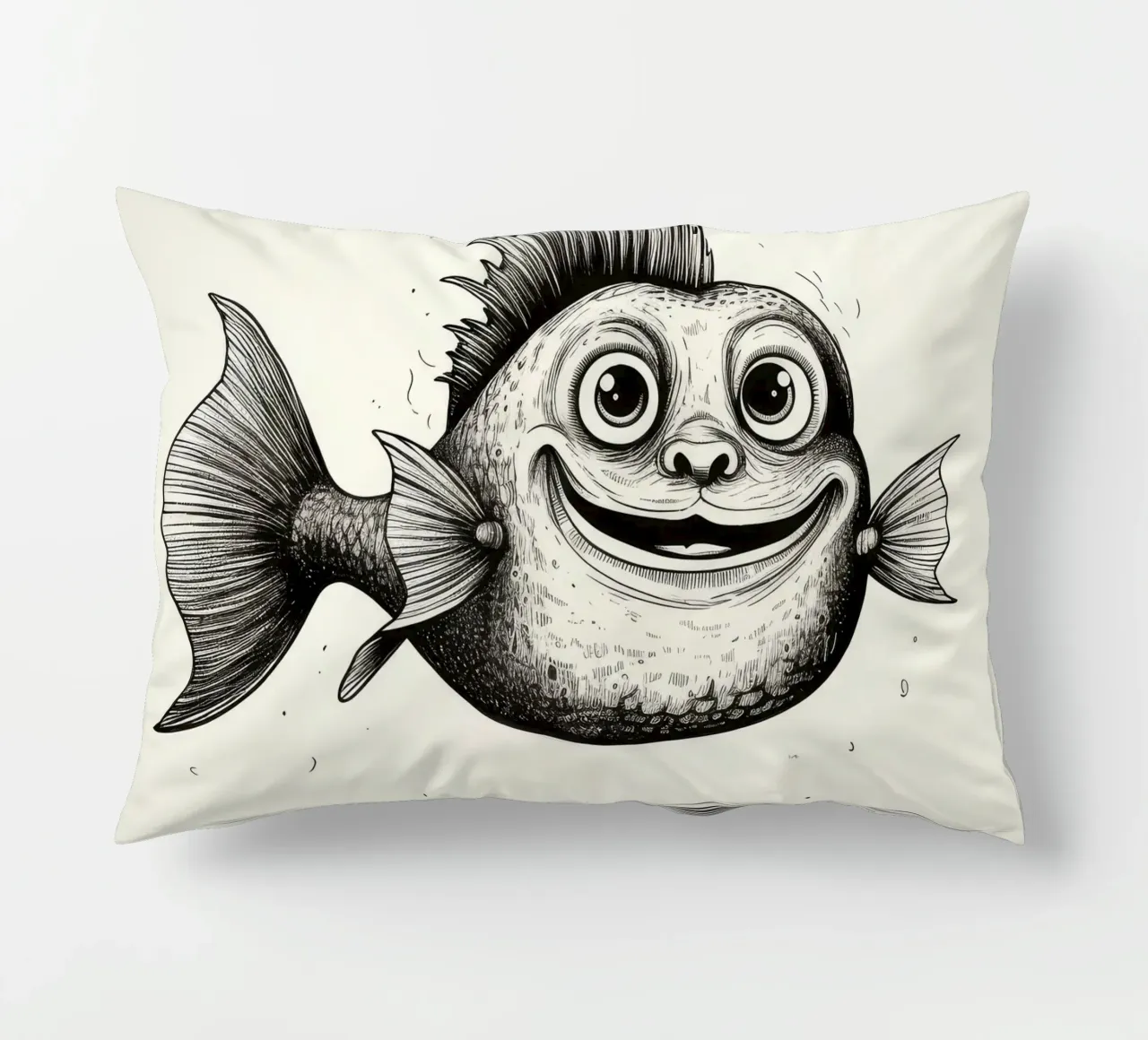 Pesce gatto retrò cuscino da Funny Animals