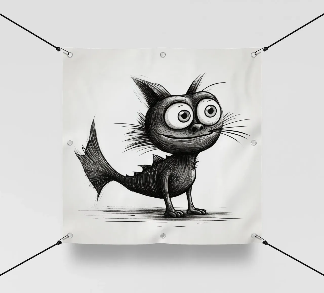 Pesce gatto retrò telo in pvc da Funny Animals