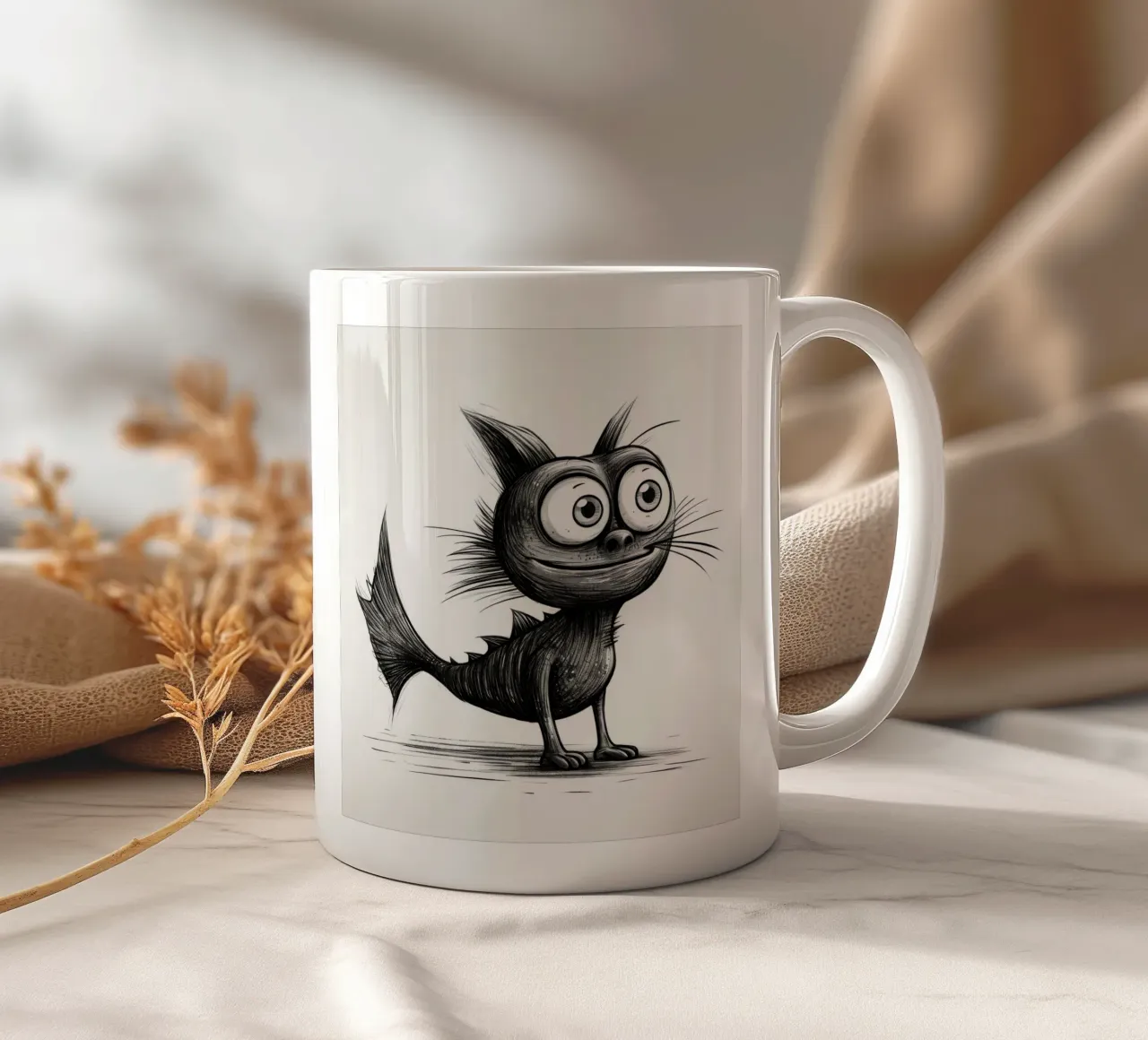Pesce gatto retrò tazza in ceramica da Funny Animals