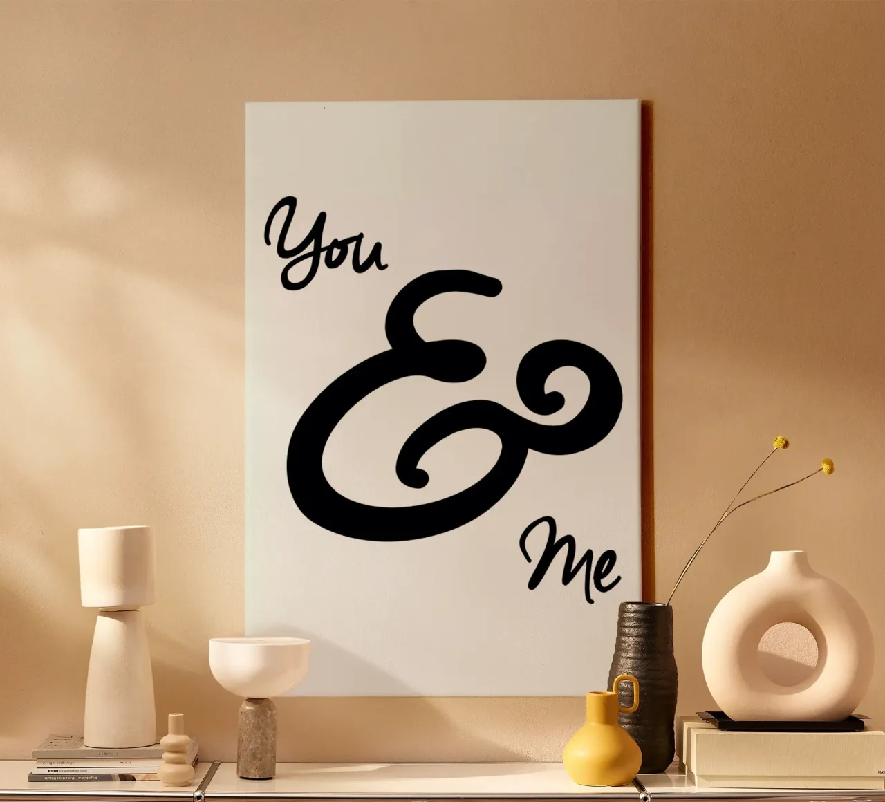 You & Me tela con Cornice a cassetta da Mottos by Sinan Saydik